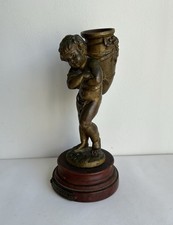 Ancienne statue sculpture bronze angelot le vendangeur signé Auguste Moreau XIX°