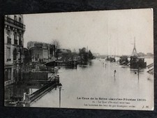75 PARIS CRUE SEINE 1910 QUAI D'AUTEUIL - TOUR EIFFEL - 121760
