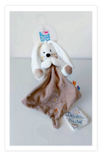 Doudou plat mouchoir lapin - doudou,