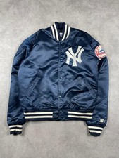 RARE VTG 90s MLB NEW YORK YANKEES STARTER DIAMOND COLLECTION SATIN JACKET SIZE L
