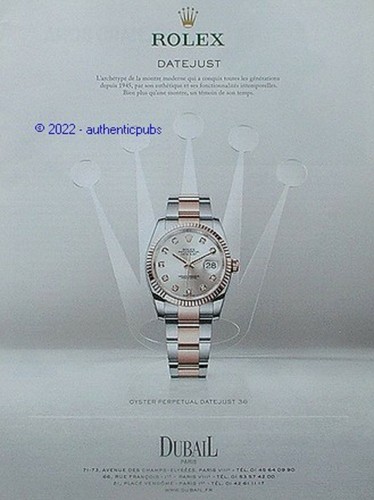 Publicite rolex montre oyster - montre,