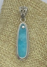 Amazonite Skinny Oval Pendant