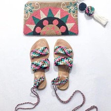 Wayuu sandals clutch and
