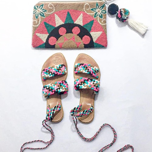 Wayuu sandals clutch - , and