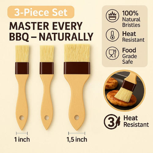 Bbq basting brush set boar - bbq,