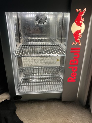 Red bull mini fridge - red,