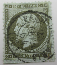 TIMBRE FRANCE N° 19c - VERT-OLIVE FONCE - OBLITERATION  PASSY-LES-PARIS