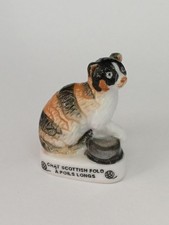 (U) Fève de collection animaux Atlas Edition Chat Scottish Fold A Poils Longs