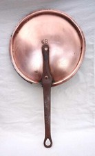 French Chef Cookware Tin Lined Copper Lid Iron Handle Mono CB Ø 10"