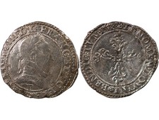 HENRI III - 1/2 FRANC AU COL