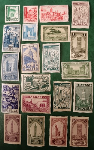 Vintage moroccan stamps early - vintage,