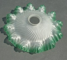 ancienne lampe suspension verre moulé lustre abat-jour vintage N°24