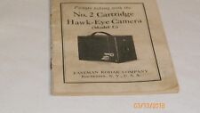 Vtg Kodak No. 2 Cartridge Hawk-Eye Model C  Camera booklet 1928. 91-years old  