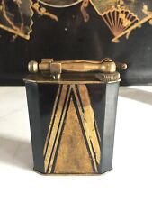 Grand Briquet de bureau Fujiyama/Bronze doré et peinture laqué noire/Art déco