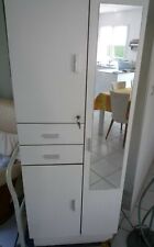 armoire blanche 3 portes 2 tiroirs 1 miroir pour SDB 162x30x25 cm