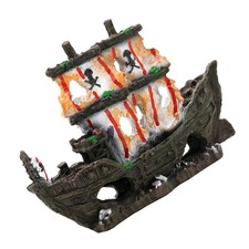  Décoration d'aquarium : épave de bateau, ornements pour aquarium, cachettes