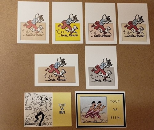Lot carte postales - 8, tintin