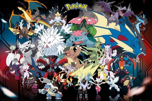 Pokemon mega affiche - pokemon,