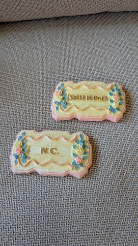 Plaque salle bain rose - plaque, de