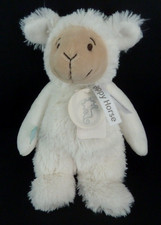 A9. Doudou peluche HAPPY HORSE MOUTON blanc visage beige 22cm 100% NEUF