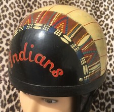 FRENCH 1960s "INDIANS" MOTORCYCLE HELMET~NATIVE AMERICAN DESIGN~CUSTOM MADE~M/L