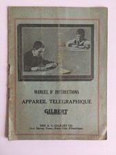 appareil télégraphique GILBERT Jouet manuel d'instruction Tele-Set 1917