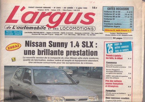 Argus 3309 nissan - nissan, sunny