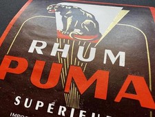 RHUM PUMA LABEL VINTAGE 1960 ? COLONIES FRANCE OUTRE-MER ALCOHOL FRENCH LIQUOR