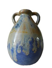 Vase Ovoïde Ancien Art Nouveau * Grès Saint Amand en Puisaye à Coulures d'Émaux