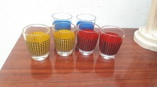 6 VERRE A LIQUEUR DIGESTIF VINTAGE 1950 1960 Deco Old 