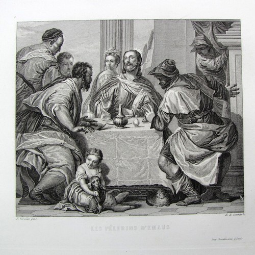 Gravure les pèlerins emaüs - les, d'emaüs
