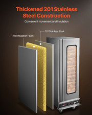 VEVOR Armoire Chauffante Étuve Traiteur 16 Niveaux Avec Bac À Eau Restauration