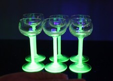 6  verres à vin blanc d'alsace pied en ouraline ouran glass H 13,5 cm