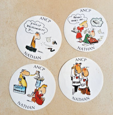 AUTOCOLLANTS NATHAN  ANCP  illustrateur dessinateur Marc CHALVIN 1990 vintage