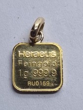 ☆☆  BEAU  PENDENTIF  LINGOT   EN OR 24 CARATS ET BELIERE 18 CARATS  ☆☆