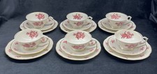 LANGENTHAL 6 CUP AND & SAUCER TASSES A THE CAFE PORCELAINE SUISSE SWITZERLAND