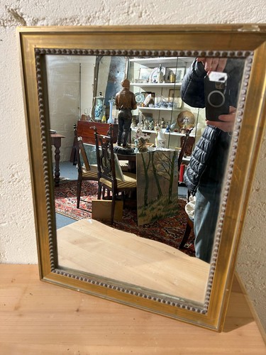 Miroir rectangulaire doré - , de
