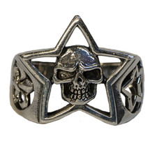 Bague Skull Star Pentagramme