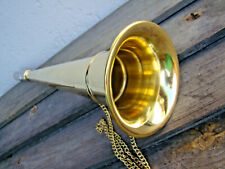 Belle Corne de brume, ou de chasse 33cm,laiton,avec chainette,son puissant,neuve