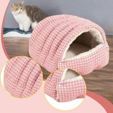 Lit-niche pour chat, niche chaude et moelleuse, abri pour chaton et lapin,