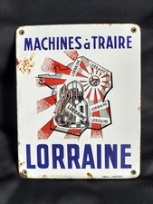 Laborde / Petite plaque émaillée machines à traire Lorraine / Publicitaire XXe