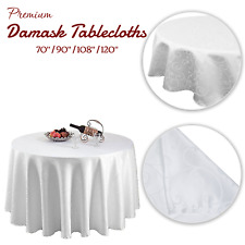 Rond Blanc Jacquard Damassé