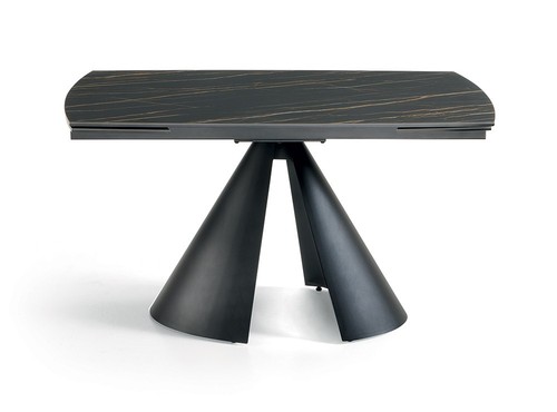 Table effet marbre noir design - effet,