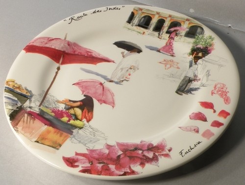 New dessert plate fuschia - new,