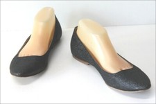 ANNIEL Ballerines Cuir Pailleté Gris Foncé Doublées Cuir T 41 TBE