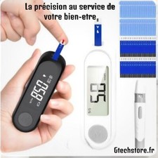 lecteur Compteur de glycémie avec 50 bandelettes de Test + 50 lancettes diabète