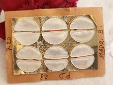 Rare petite plaque boutons anciens en nacre forme originale 1,7  lot de 6 n°2H