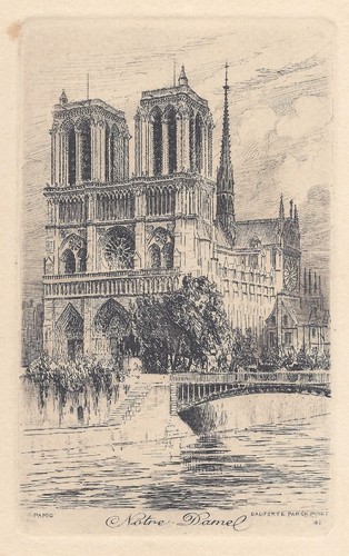 Gravure notre dame - gravure, dame.