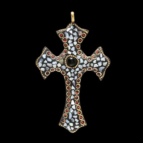 Pendentif croix boho fait - fait, main