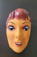 Ancien Masque de Carnaval Théâtre en Carton Mâché Bouilli S.G.D.G. Collection